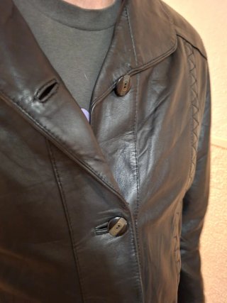 Chaqueta de Piel Unisex Negra