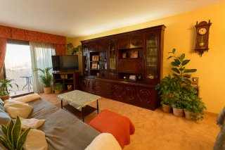 Mueble de salón clásico madera oscura