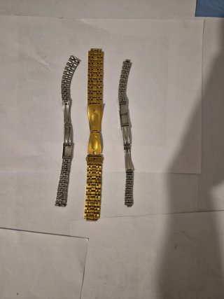Lote 3 correas metálicas reloj oro y plata vintage