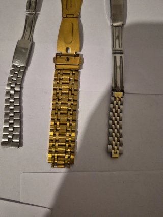 Lote 3 correas metálicas reloj oro y plata vintage