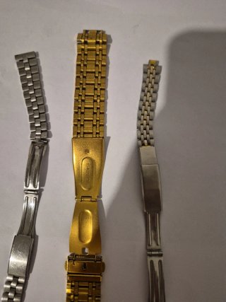 Lote 3 correas metálicas reloj oro y plata vintage