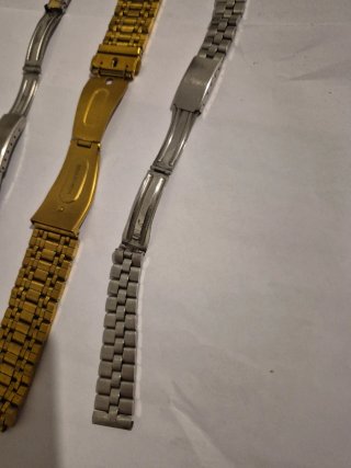 Lote 3 correas metálicas reloj oro y plata vintage