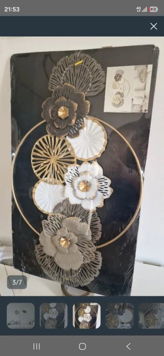 Decoración de pared floral de metal