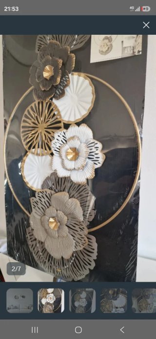 Decoración de pared floral de metal