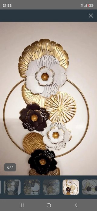 Decoración de pared floral de metal