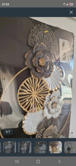 Decoración de pared floral de metal