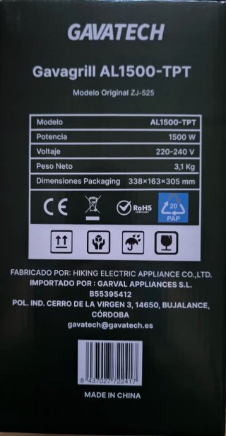 Parrilla Eléctrica GAVAGRILL Plancha Sandwichera