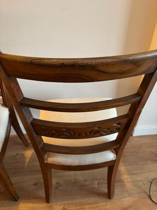 5 Sillas Comedor Madera Tapizadas Beige