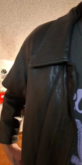 Chaqueta de Piel Negra Hombre