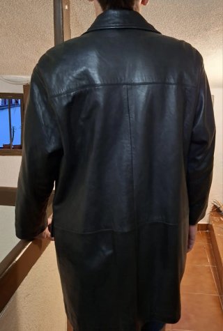 Chaqueta de Piel Negra Hombre