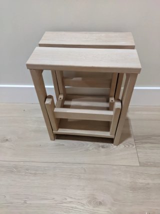 Banqueta de madera de 2 escalones