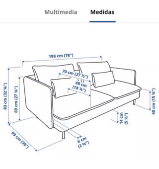 Sofá 3 plazas Ikea beige/gris