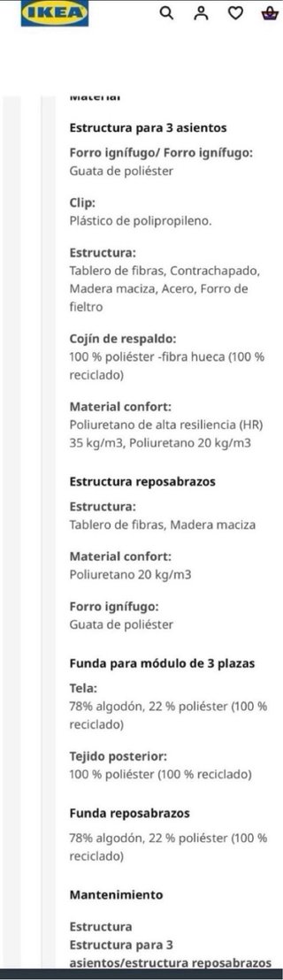 Sofá 3 plazas Ikea beige/gris
