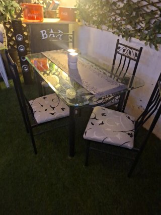 Conjunto mesa y 4 sillas jardín/comedor