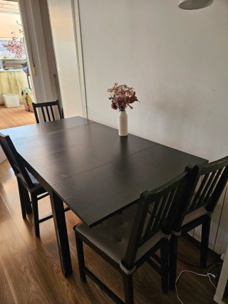 Mesa Ikea extensible y 4 sillas