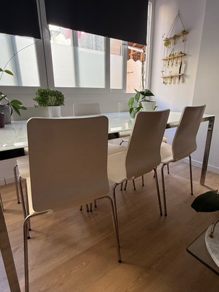 Mesa Comedor Cristal y 6 Sillas