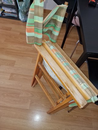 Silla plegable de madera