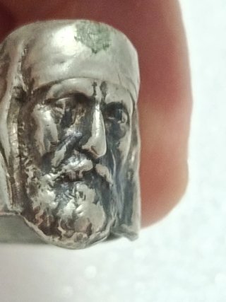 Anillo de plata con rostro De Jesucristo
