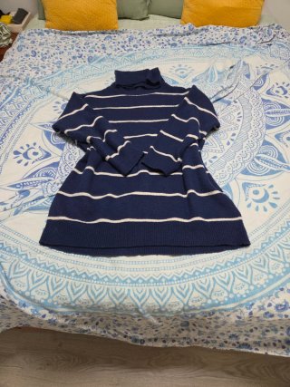 Vestido jersey Pull&Bear rayas azul Talla M