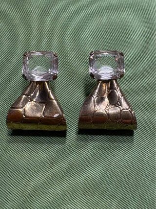 Orecchini vintage argento placcato oro quarzo