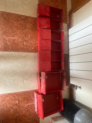Cajones Estantería Furgoneta Rojos