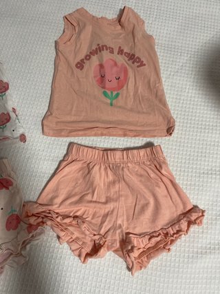 Conjunto bebé niña flores rosa