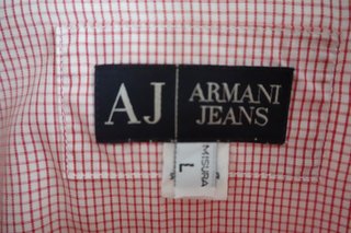 Camisa Armani Jeans cuadros rojos vintage