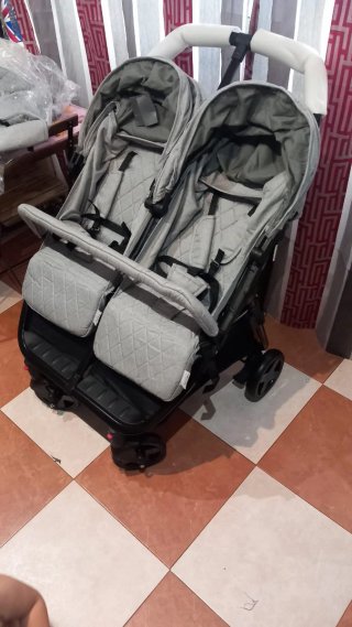 Carrito Gemelar Gris Nuevo