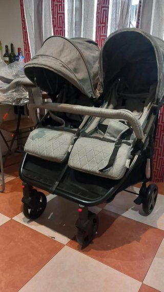 Carrito Gemelar Gris Nuevo
