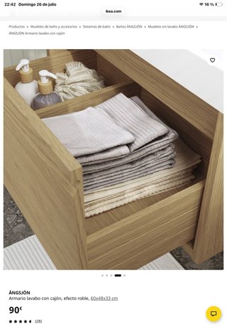 Mueble de baño IKEA ÄNGSJÖN sin estrenar