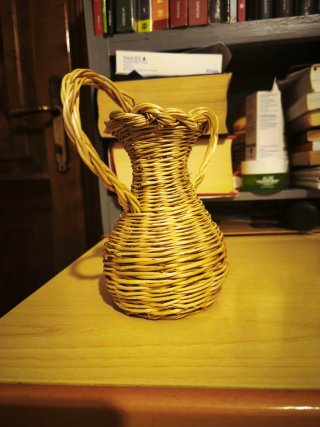 Anfora vimini artigianale, cesteria cesto paniere