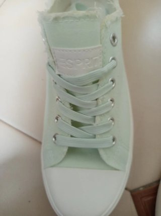 Zapatillas lona verde y blanco