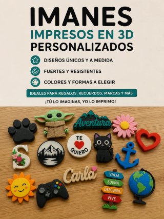 Imanes personalizados impresos en 3D