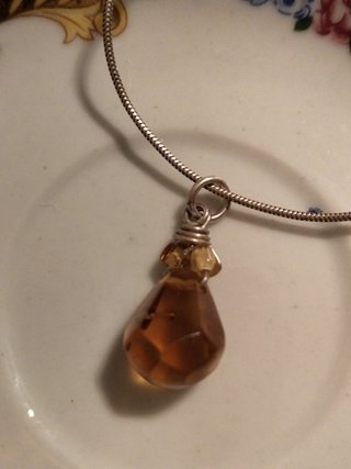 Colgante ámbar y plata