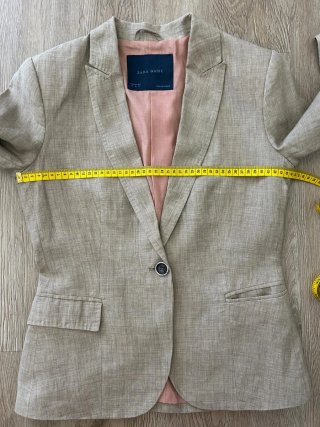 Chaqueta blazer de lino Zara Beige Talla M
