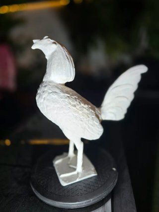Gallo de pelea efecto escayola 3D