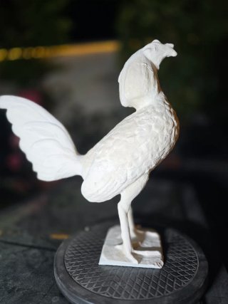 Gallo de pelea efecto escayola 3D