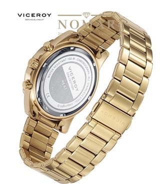 Reloj Viceroy Cronógrafo Dorado Caja y Papeles