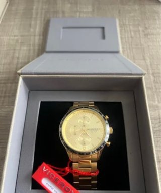 Reloj Viceroy Cronógrafo Dorado Caja y Papeles