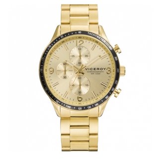 Reloj Viceroy Cronógrafo Dorado Caja y Papeles
