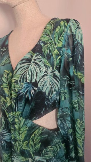 Vestido midi gasa estampado floral Bershka