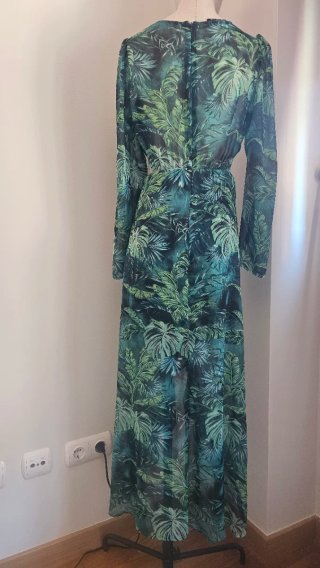 Vestido midi gasa estampado floral Bershka