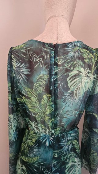 Vestido midi gasa estampado floral Bershka