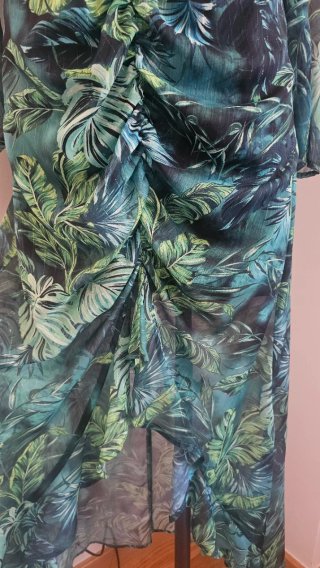 Vestido midi gasa estampado floral Bershka