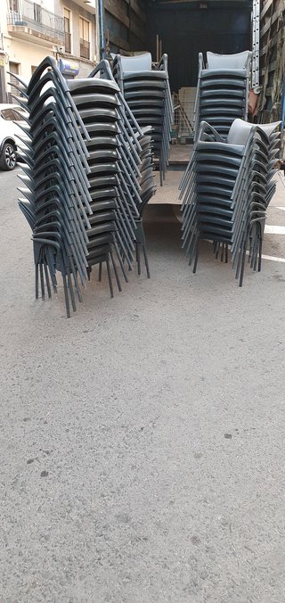 sillas para terraza bar patas metálicas negro exte