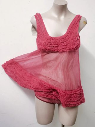 Conjunto Lencería Tul Vintage Años 70