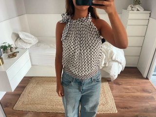 Blusa halter lunares talla única