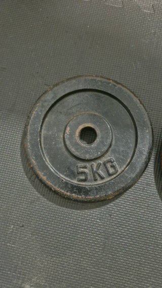 2 discos de pesa 5kg diametro 25mm