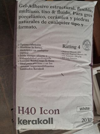 Saco Adhesivo Kerakoll H40 Icon Blanco 20kg