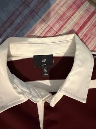 Polo H&M a righe bordeaux e bianche